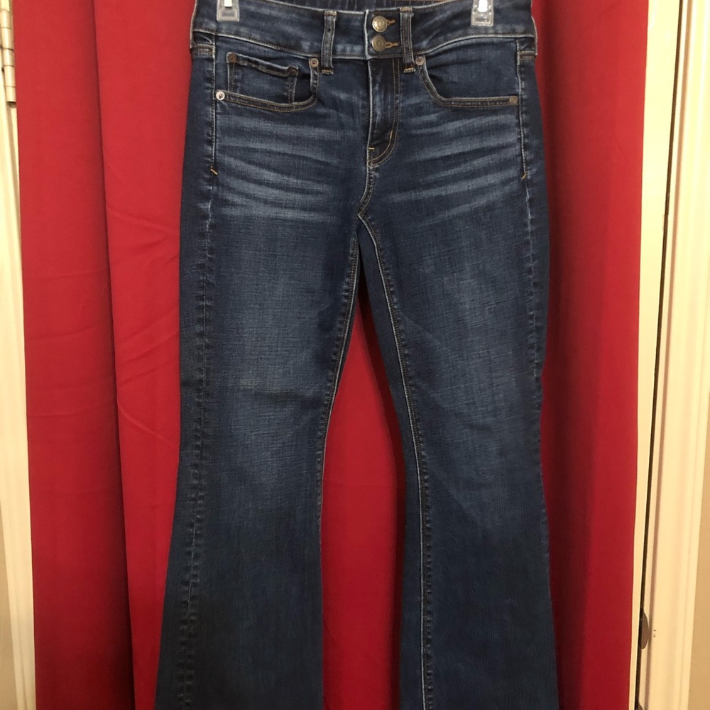 American eagle artist flare dark wash jeans